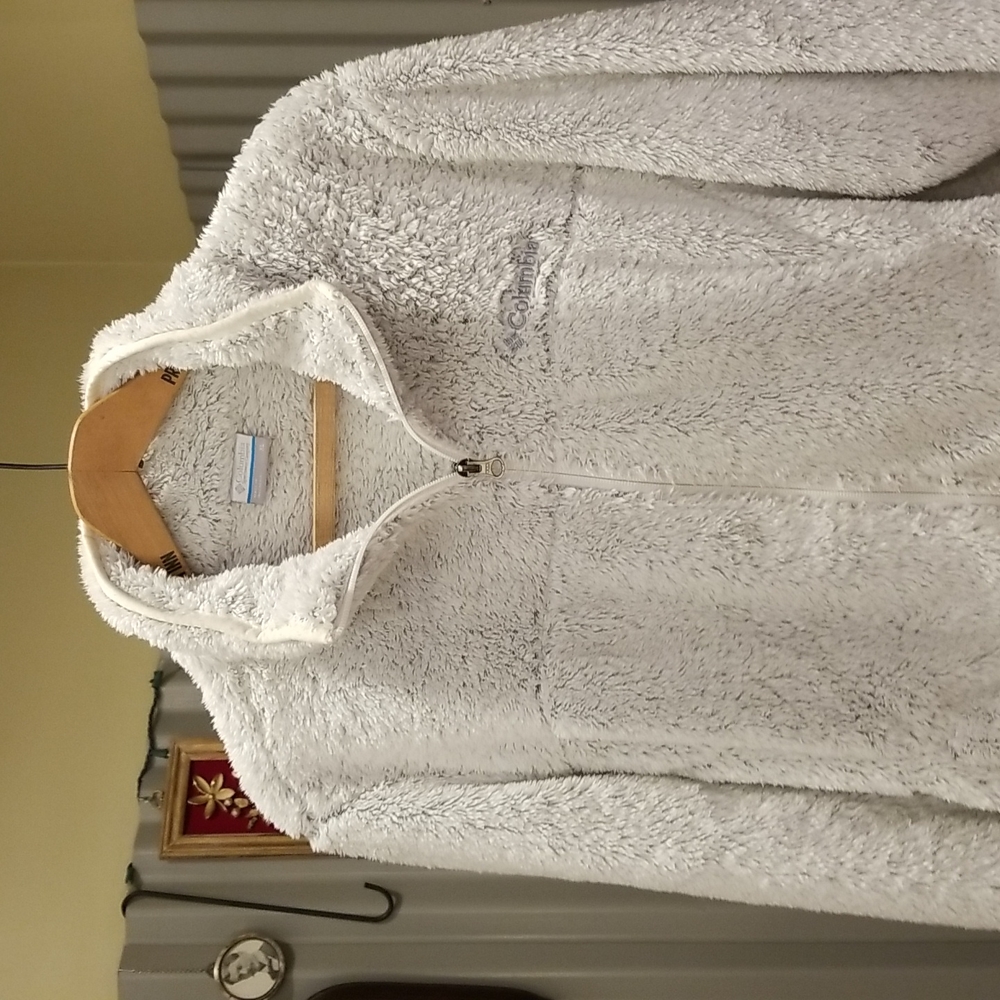 Columbia XL women's plush fleece jacket full zip 2 pockets polyester Like new - Picture 3 of 10